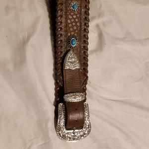 Turqoise belt with bling buckle